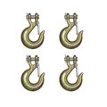 Tie 4 Safe G70 5/16" Clevis Slip Hook Flatbed Truck Trailer Transport Tow Chain Hook, 4PK FH407-516-4